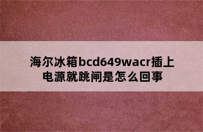 海尔冰箱bcd649wacr插上电源就跳闸是怎么回事