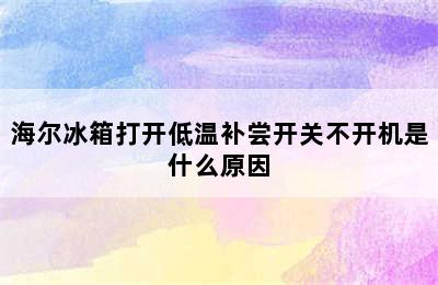 海尔冰箱打开低温补尝开关不开机是什么原因