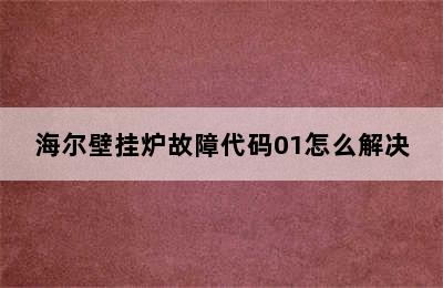 海尔壁挂炉故障代码01怎么解决