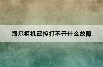 海尔柜机遥控打不开什么故障