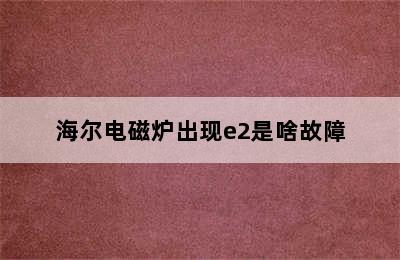 海尔电磁炉出现e2是啥故障