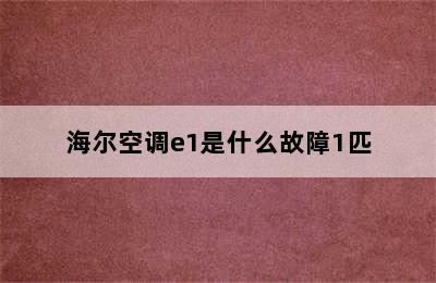 海尔空调e1是什么故障1匹