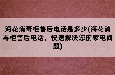 海花消毒柜售后电话是多少(海花消毒柜售后电话，快速解决您的家电问题)