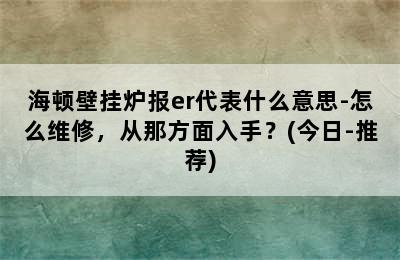 海顿壁挂炉报er代表什么意思-怎么维修，从那方面入手？(今日-推荐)