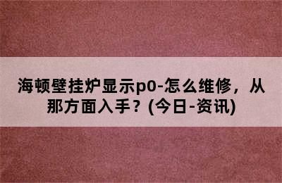 海顿壁挂炉显示p0-怎么维修，从那方面入手？(今日-资讯)