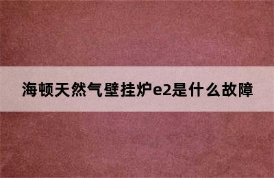 海顿天然气壁挂炉e2是什么故障