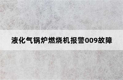 液化气锅炉燃烧机报警009故障