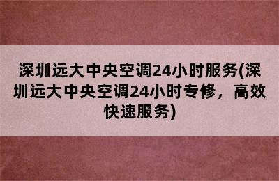 深圳远大中央空调24小时服务(深圳远大中央空调24小时专修，高效快速服务)