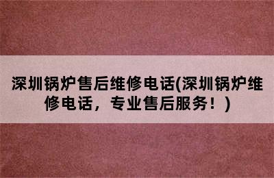 深圳锅炉售后维修电话(深圳锅炉维修电话，专业售后服务！)