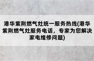 港华紫荆燃气灶统一服务热线(港华紫荆燃气灶服务电话，专家为您解决家电维修问题)