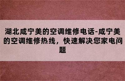 湖北咸宁美的空调维修电话-咸宁美的空调维修热线，快速解决您家电问题