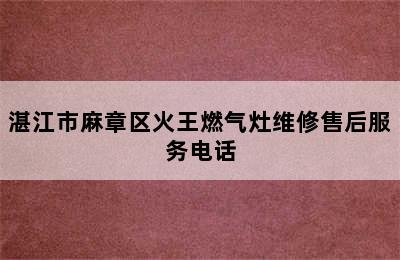 湛江市麻章区火王燃气灶维修售后服务电话