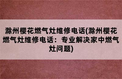 滁州樱花燃气灶维修电话(滁州樱花燃气灶维修电话：专业解决家中燃气灶问题)