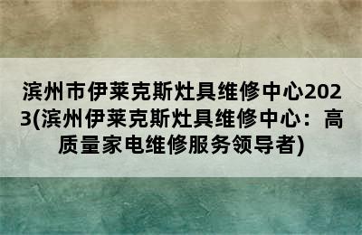 滨州市伊莱克斯灶具维修中心2023(滨州伊莱克斯灶具维修中心：高质量家电维修服务领导者)