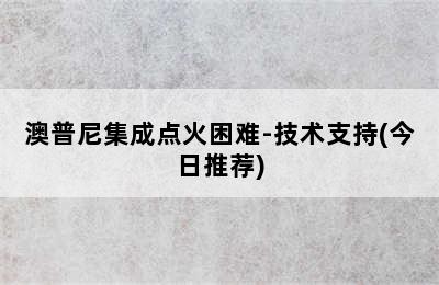 澳普尼集成点火困难-技术支持(今日推荐)