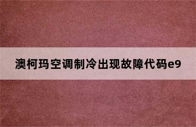 澳柯玛空调制冷出现故障代码e9