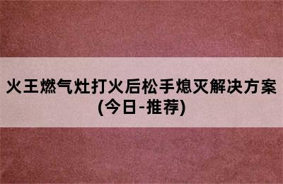 火王燃气灶打火后松手熄灭解决方案(今日-推荐)