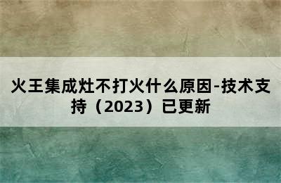 火王集成灶不打火什么原因-技术支持（2023）已更新