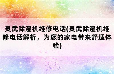 灵武除湿机维修电话(灵武除湿机维修电话解析，为您的家电带来舒适体验)