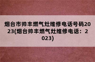 烟台市帅丰燃气灶维修电话号码2023(烟台帅丰燃气灶维修电话：2023)