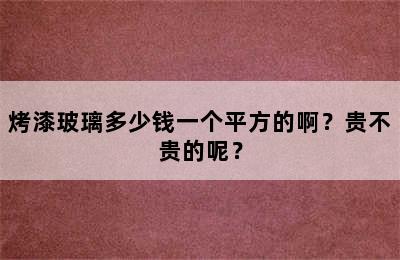 烤漆玻璃多少钱一个平方的啊？贵不贵的呢？