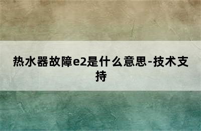 热水器故障e2是什么意思-技术支持