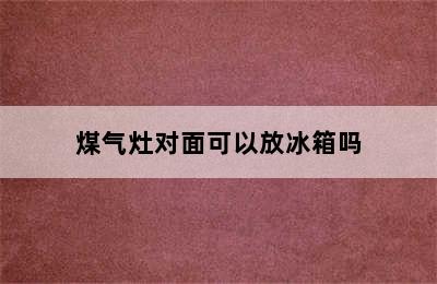 煤气灶对面可以放冰箱吗