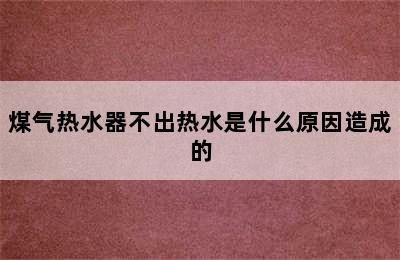 煤气热水器不出热水是什么原因造成的