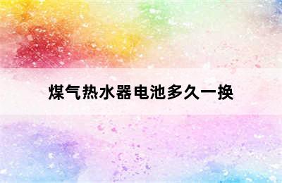 煤气热水器电池多久一换