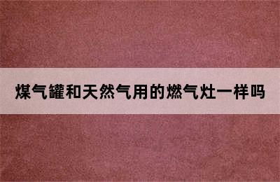 煤气罐和天然气用的燃气灶一样吗