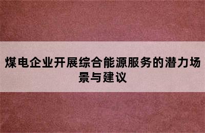 煤电企业开展综合能源服务的潜力场景与建议