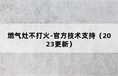 燃气灶不打火-官方技术支持（2023更新）