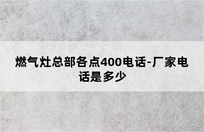 燃气灶总部各点400电话-厂家电话是多少