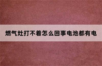 燃气灶打不着怎么回事电池都有电