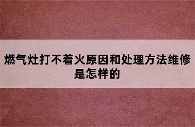 燃气灶打不着火原因和处理方法维修是怎样的