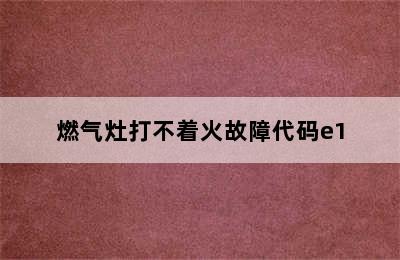 燃气灶打不着火故障代码e1