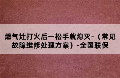 燃气灶打火后一松手就熄灭-（常见故障维修处理方案）-全国联保