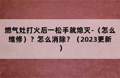 燃气灶打火后一松手就熄灭-（怎么维修）？怎么消除？（2023更新）