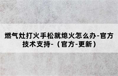 燃气灶打火手松就熄火怎么办-官方技术支持-（官方-更新）