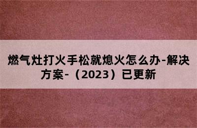 燃气灶打火手松就熄火怎么办-解决方案-（2023）已更新