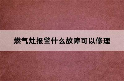 燃气灶报警什么故障可以修理