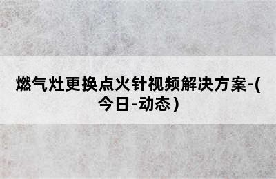 燃气灶更换点火针视频解决方案-(今日-动态）