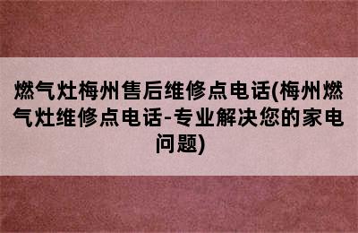 燃气灶梅州售后维修点电话(梅州燃气灶维修点电话-专业解决您的家电问题)