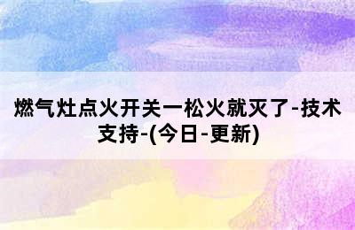 燃气灶点火开关一松火就灭了-技术支持-(今日-更新)