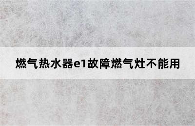 燃气热水器e1故障燃气灶不能用