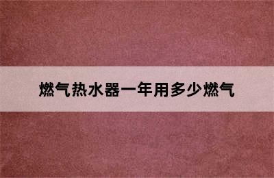 燃气热水器一年用多少燃气