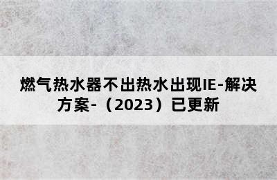 燃气热水器不出热水出现IE-解决方案-（2023）已更新