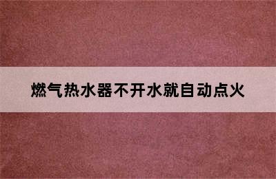 燃气热水器不开水就自动点火