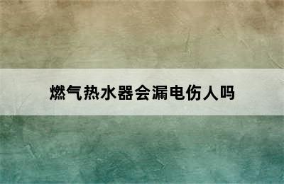 燃气热水器会漏电伤人吗