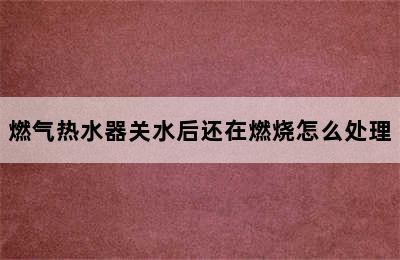 燃气热水器关水后还在燃烧怎么处理